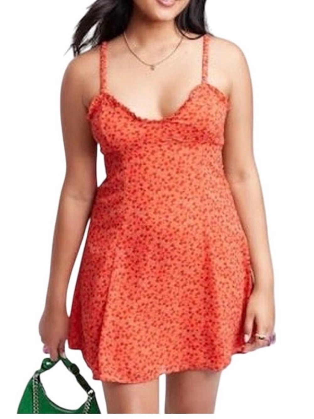 wild fable Orange Floral Mini Dress